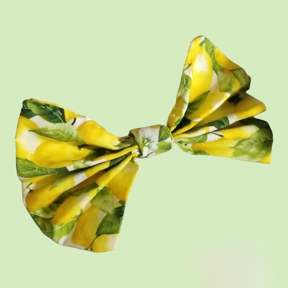 🍋Oversize Lemon Print Hairbow🍋 - Picture 1 of 6